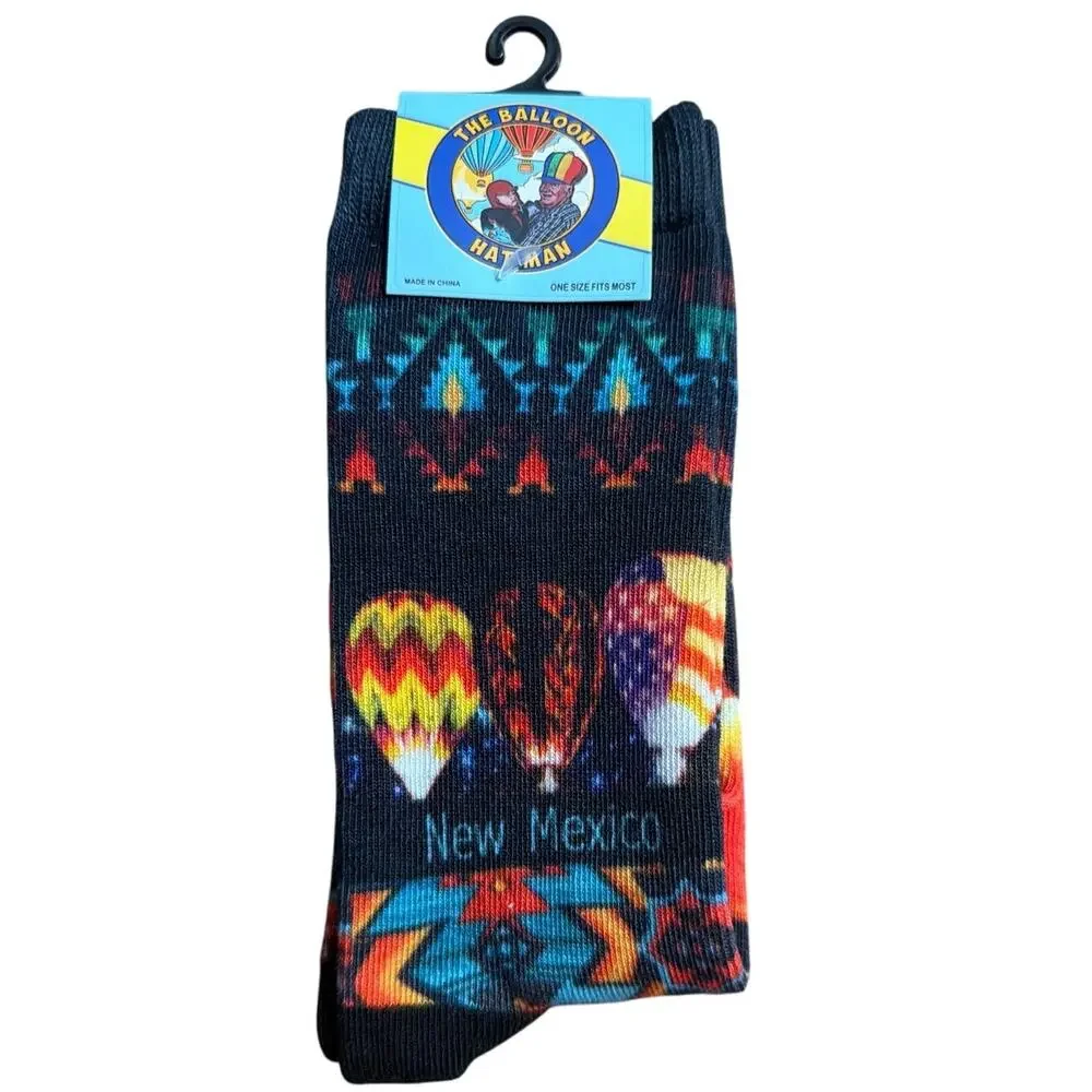 The Balloon Hatman Hot Air Balloon New Mexico Women's Socks Size 4-10 New